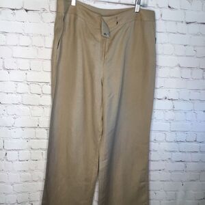 NWT Evan Picone Women's Beige/Ivory Linen Blend Dress Pants Size 14